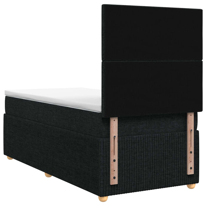 Pat boxspring cu saltea cu headboard Negru 80 x 200 cm Țesătură - WALTI WALTI