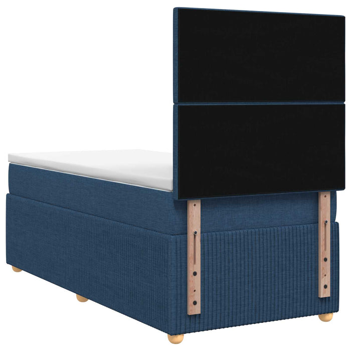 Pat boxspring cu saltea albastru 80 x 200 cm Țesătură WALTI