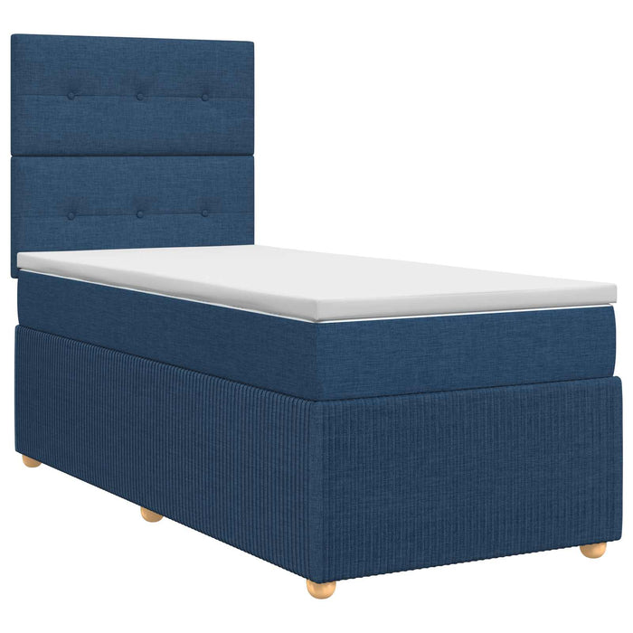 Pat boxspring cu saltea albastru 90 x 190 cm Țesătură - WALTI WALTI