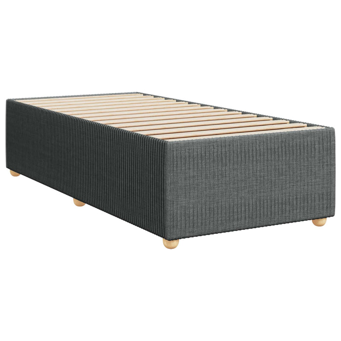 Pat boxspring cu saltea Gri închis 90 x 200 cm Țesătură WALTI