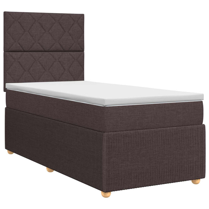 Pat boxspring cu saltea Maro închis 90 x 200 cm Țesătură - WALTI WALTI
