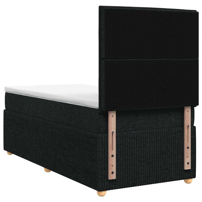 Pat boxspring cu saltea Negru 100 x 200 cm Țesătură WALTI