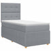 Pat boxspring cu saltea Gri deschis 100 x 200 cm Țesătură - WALTI WALTI