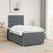 Pat boxspring cu saltea Gri închis 120 x 200 cm Țesătură - WALTI WALTI