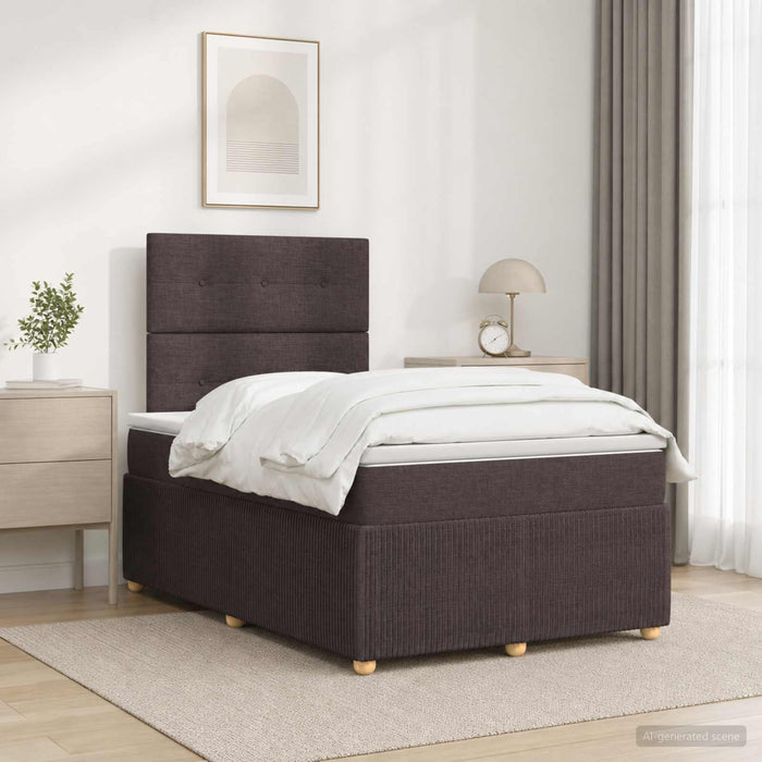 Pat boxspring cu saltea Maro închis 120 x 200 cm Țesătură - WALTI WALTI