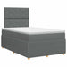 Pat boxspring cu saltea Gri închis 120 x 190 cm Țesătură - WALTI WALTI