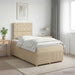 Pat boxspring cu saltea cu headboard Crem 120 x 200 cm Țesătură - WALTI WALTI