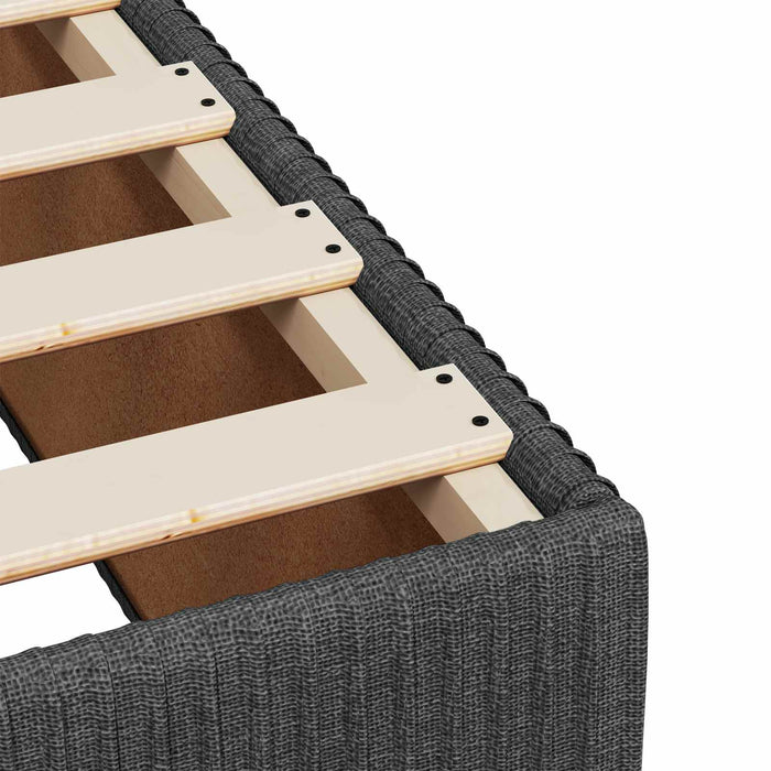 Pat boxspring cu saltea Gri închis 120 x 200 cm Țesătură - WALTI WALTI