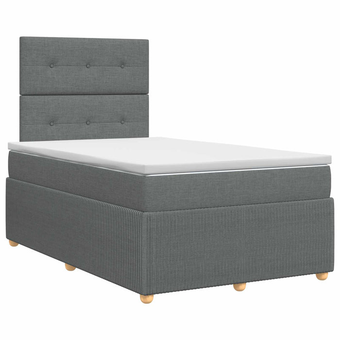 Pat boxspring cu saltea Gri închis 120 x 200 cm Țesătură - WALTI WALTI