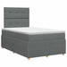 Pat boxspring cu saltea Gri închis 120 x 200 cm Țesătură - WALTI WALTI