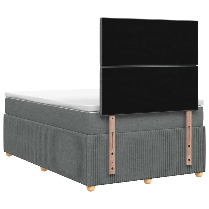 Pat boxspring cu saltea Gri închis 120 x 200 cm Țesătură - WALTI WALTI
