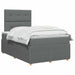 Pat boxspring cu saltea Gri închis 120 x 200 cm Țesătură - WALTI WALTI
