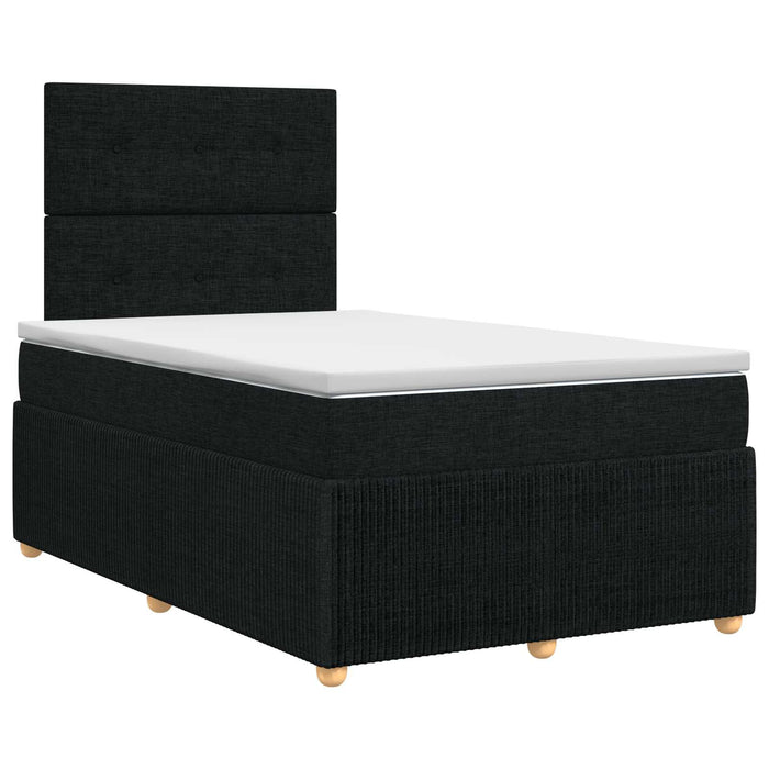 Pat boxspring cu saltea Negru 120 x 200 cm Țesătură - WALTI WALTI