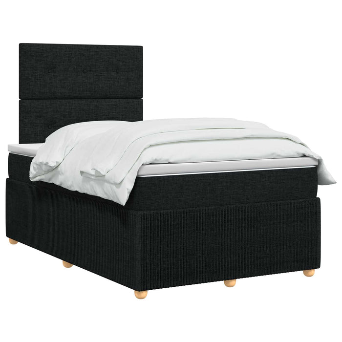 Pat boxspring cu saltea Negru 120 x 200 cm Țesătură - WALTI WALTI