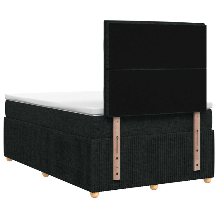 Pat boxspring cu saltea Negru 120 x 200 cm Țesătură WALTI