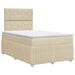 Pat boxspring cu saltea cu headboard Crem 120 x 200 cm Țesătură - WALTI WALTI