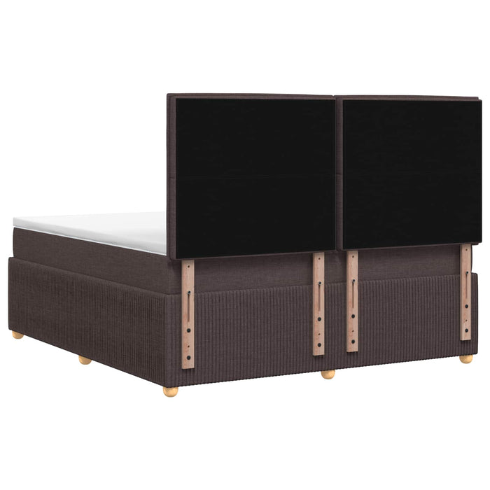 Pat boxspring cu saltea Maro închis 140 x 190 cm Țesătură WALTI