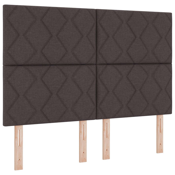 Pat boxspring cu saltea Maro închis 140 x 190 cm Țesătură WALTI