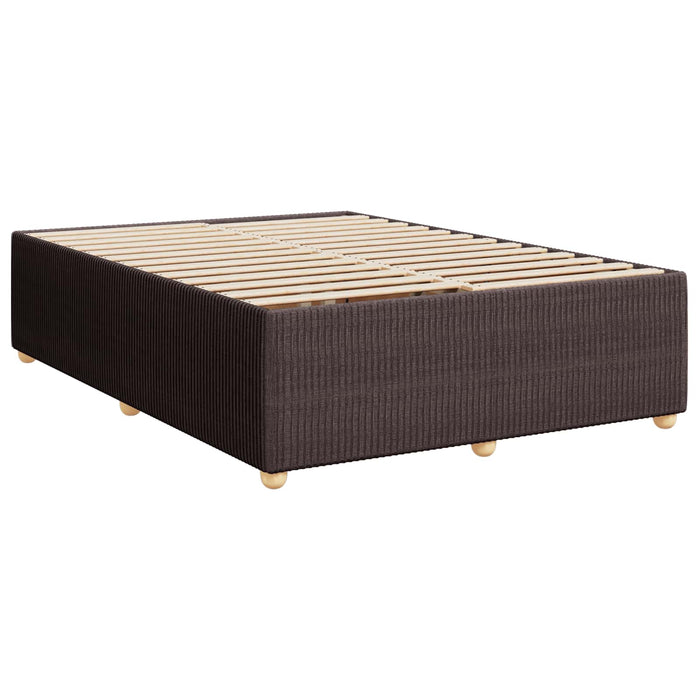 Pat boxspring cu saltea Maro închis 140 x 190 cm Țesătură WALTI