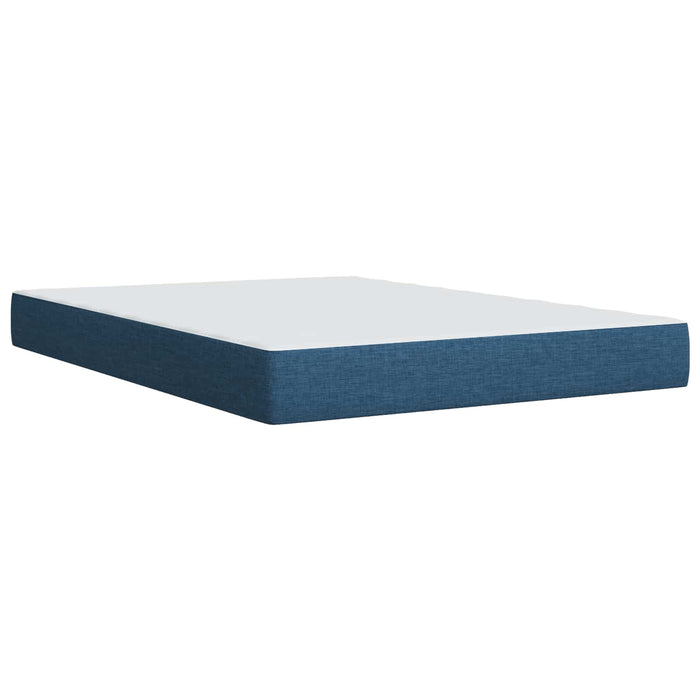 Pat boxspring cu saltea albastru 160 x 200 cm Țesătură WALTI