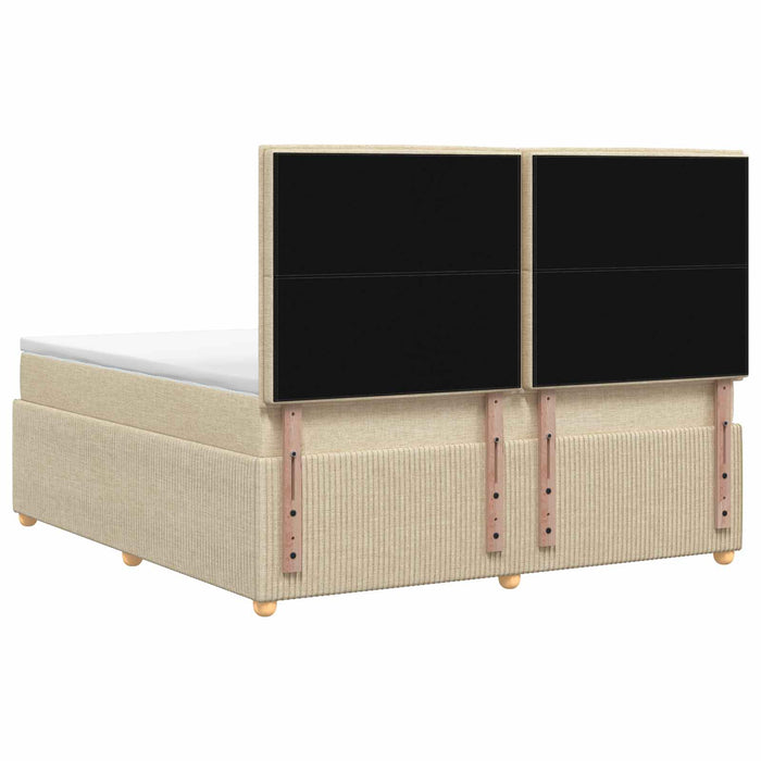 Pat boxspring cu saltea cu headboard Crem 180 x 200 cm Țesătură - WALTI WALTI