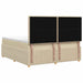 Pat boxspring cu saltea cu headboard Crem 180 x 200 cm Țesătură - WALTI WALTI