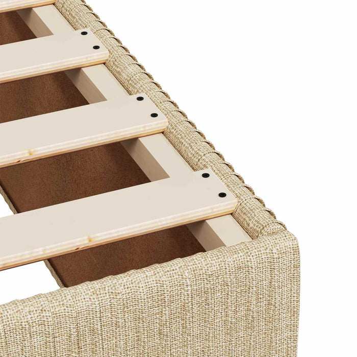 Pat boxspring cu saltea cu headboard Crem 180 x 200 cm Țesătură WALTI