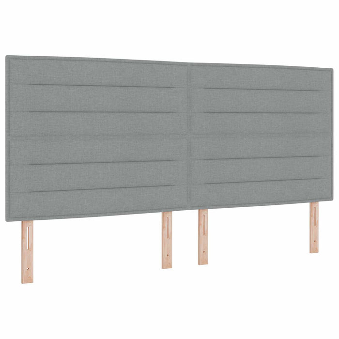 Pat boxspring cu saltea Gri deschis 200 x 200 cm Țesătură WALTI