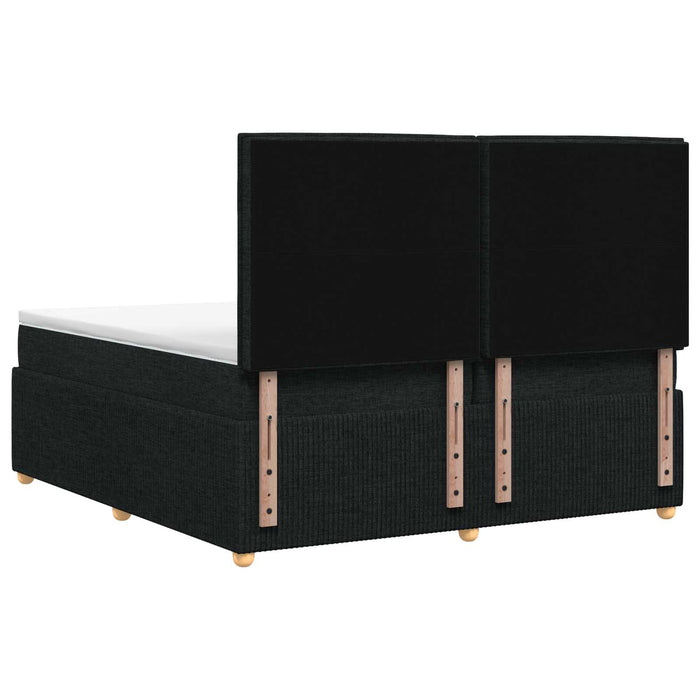 Pat boxspring cu saltea Negru 200 x 200 cm Țesătură WALTI