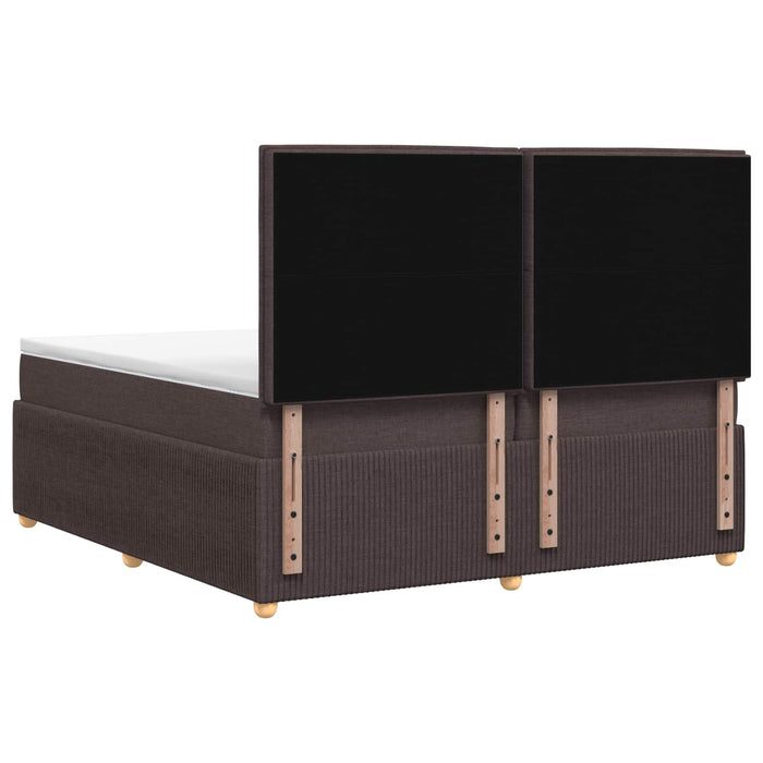 Pat boxspring cu saltea Maro închis 200 x 200 cm Țesătură WALTI