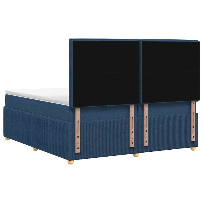 Pat boxspring cu saltea albastru 200 x 200 cm Țesătură - WALTI WALTI
