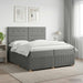 Pat boxspring cu saltea Gri închis 200 x 200 cm Țesătură - WALTI WALTI