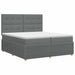 Pat boxspring cu saltea Gri închis 200 x 200 cm Țesătură - WALTI WALTI