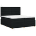 Pat boxspring cu saltea Negru 200 x 200 cm Țesătură - WALTI WALTI