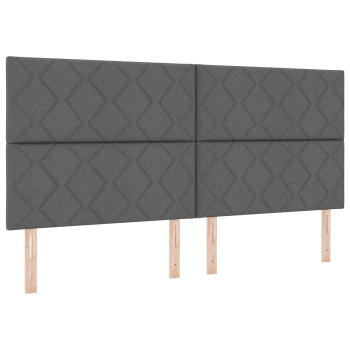 Pat boxspring cu saltea Gri închis 200 x 200 cm Țesătură WALTI