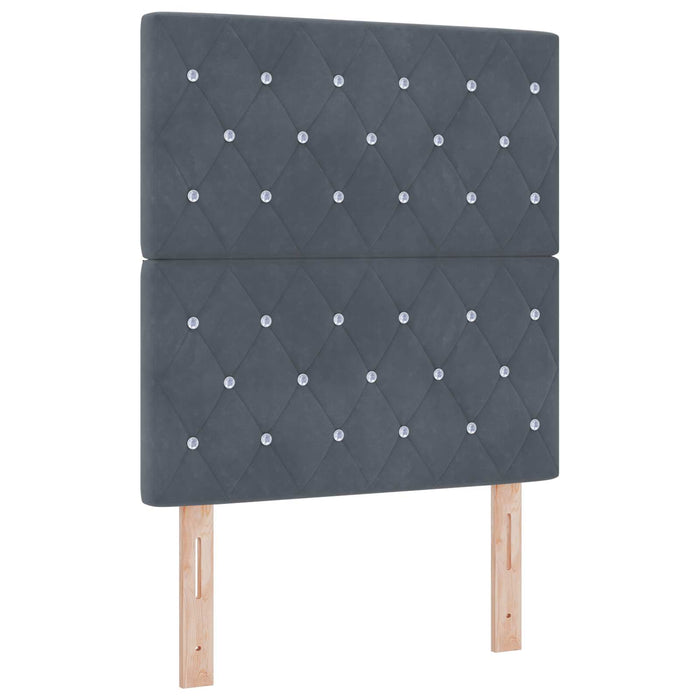 Pat boxspring cu saltea Gri închis 80 x 200 cm Catifea WALTI