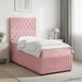 Pat boxspring cu saltea cu headboard Roz 90 x 190 cm Catifea - WALTI WALTI
