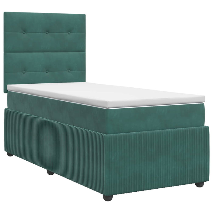 Pat boxspring cu saltea Verde închis 80 x 200 cm Catifea - WALTI WALTI