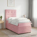 Pat boxspring cu saltea cu headboard Roz 90 x 190 cm Catifea - WALTI WALTI