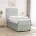 Pat boxspring cu saltea Gri deschis 100 x 200 cm Catifea - WALTI WALTI