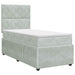 Pat boxspring cu saltea Gri deschis 80 x 200 cm Catifea - WALTI WALTI