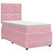 Pat boxspring cu saltea cu headboard Roz 80 x 200 cm Catifea - WALTI WALTI