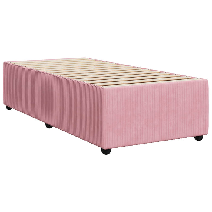 Pat boxspring cu saltea cu headboard Roz 80 x 200 cm Catifea - WALTI WALTI