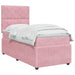Pat boxspring cu saltea cu headboard Roz 80 x 200 cm Catifea - WALTI WALTI