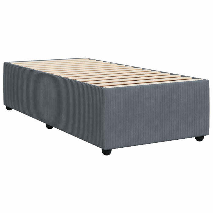 Pat boxspring cu saltea Gri închis 100 x 200 cm Catifea WALTI