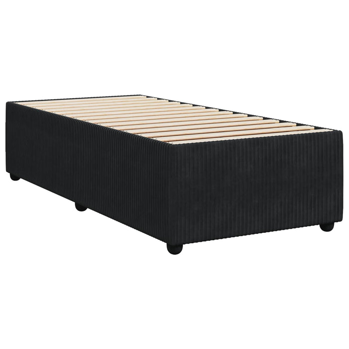 Pat boxspring cu saltea cu headboard Negru 100 x 200 cm Catifea WALTI