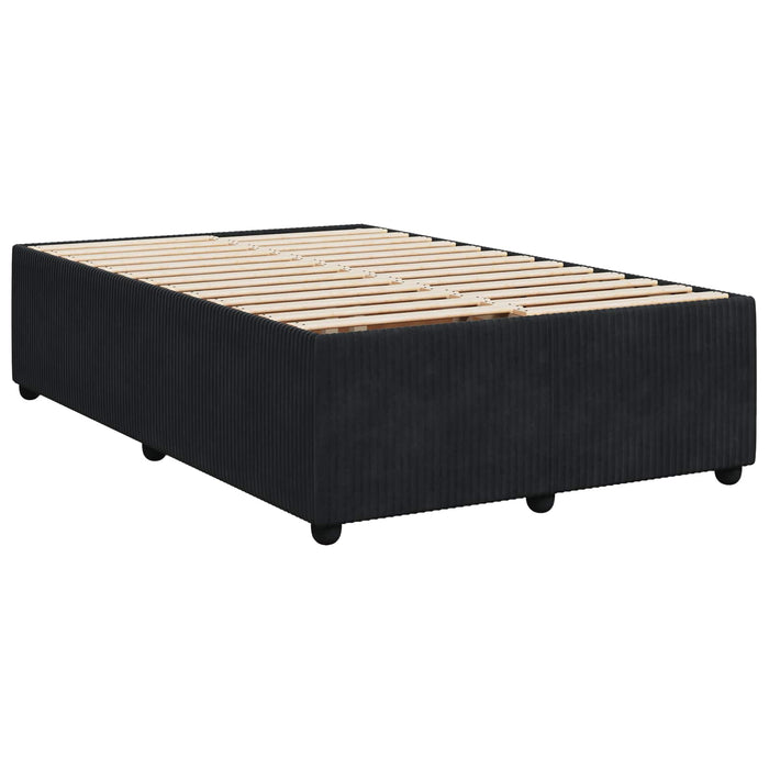 Pat boxspring cu saltea cu headboard Negru 120 x 190 cm Catifea WALTI