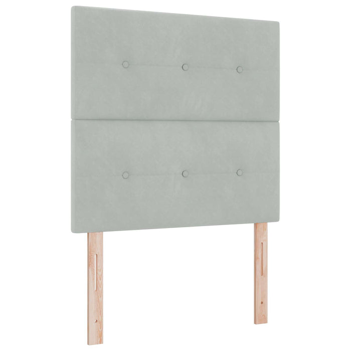 Pat boxspring cu saltea Gri deschis 120 x 190 cm Catifea WALTI