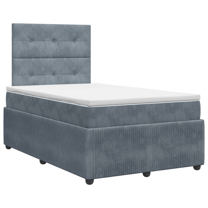 Pat boxspring cu saltea Gri închis 120 x 190 cm Catifea WALTI