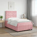 Pat boxspring cu saltea cu headboard Roz 120 x 200 cm Catifea - WALTI WALTI